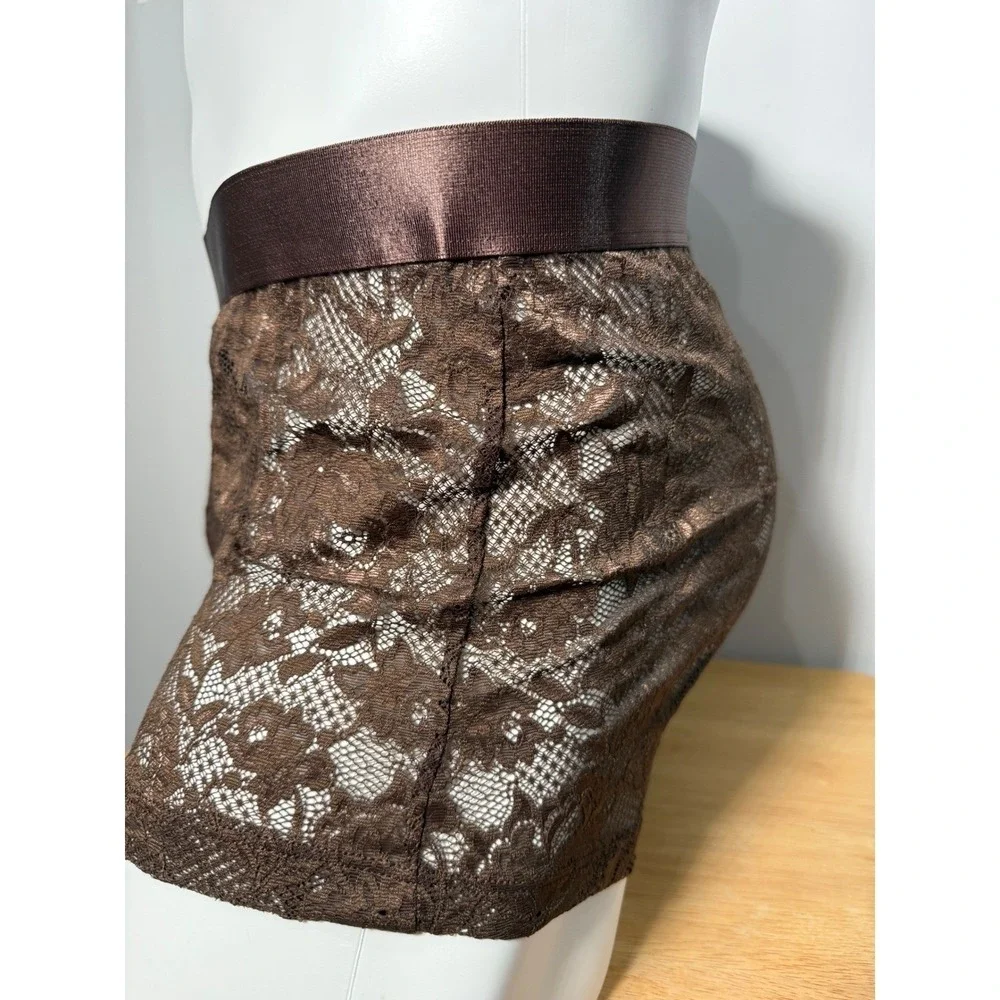 Cosabella‎ Sophisticated Brown Lace Men's Boxer Trunks Size L